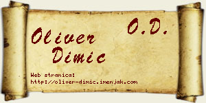 Oliver Dimić vizit kartica